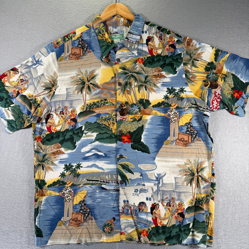 Vintage‎ Reyn Spooner Hawaiian Shirt Mens XL Tropical Island Vacation Button Up